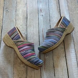 Dansko Pro Clog Womens Jute Rainbow Stripe Artisan Weave EU 40 Size 9.5